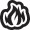 black flame symbol
